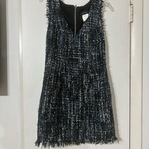 B Darlin Black and Blue Textured Mini Dress